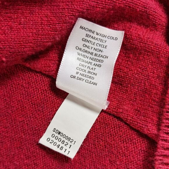 J. Jill Pure Jill Cotton Blend Front Pocket Red Sweater V-Neck Size Medium - Picture 8 of 11